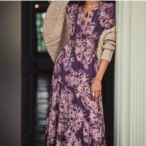 Anthropologie Somerset Maxi Dress Chiffon Edition XXS Purple NWT
